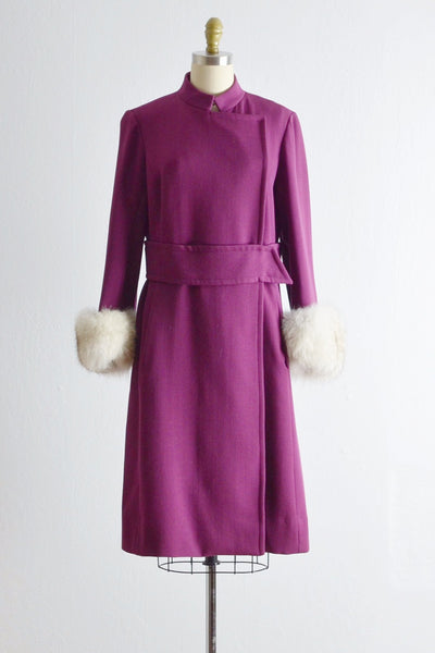 Vintage 1960s Plum Dress Coat - Pickled Vintage