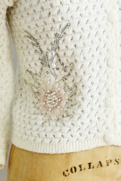 1950s Beaded Cardigan - Pickled Vintage
