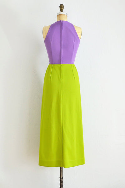 Two Tone Halter Dress - Pickled Vintage