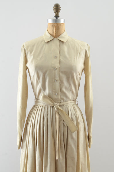 50's Light Beige Shirtdress