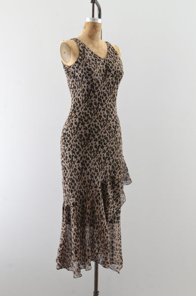 90's Leopard Print Dress / XS S