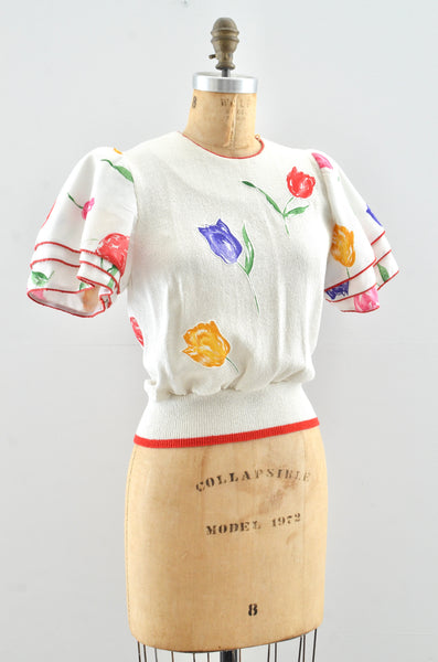 Floral Sweater Top / small