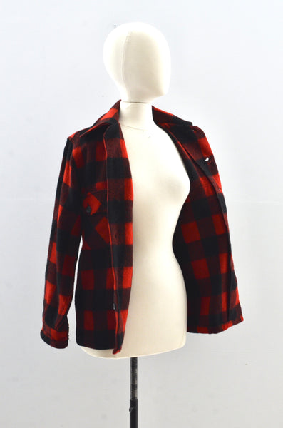 50's "5 Brother" Plaid Jacket / Small / As Is