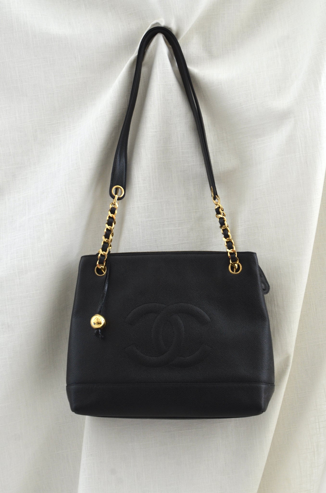 Chanel Vintage Caviar Dome Tote Bag