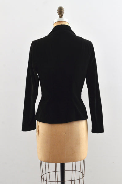 Vintage 1950's Black Velvet Jacket