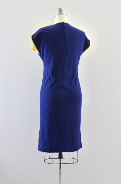60's Colorblock Knit Dress / S M