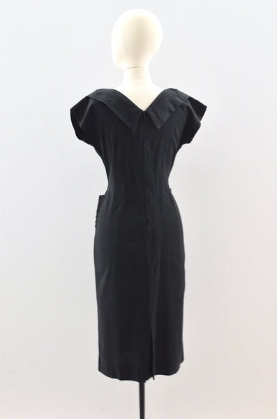 50's Lace Pocket Dress / small medium