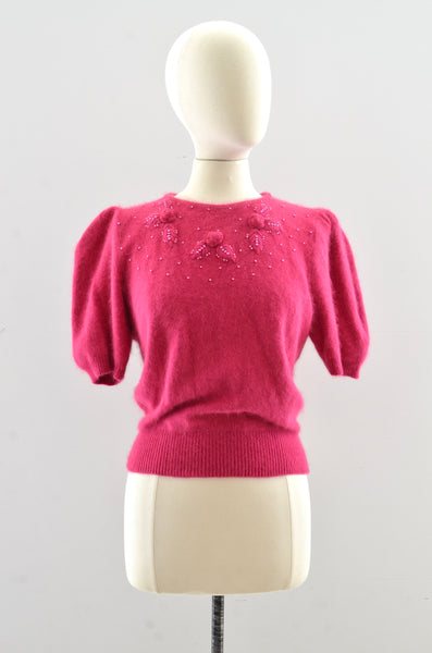 Vintage Hot Pink Angora Sweater