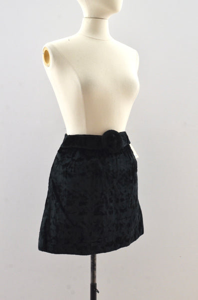 Vintage 60's Crushed Velvet Mini Skirt