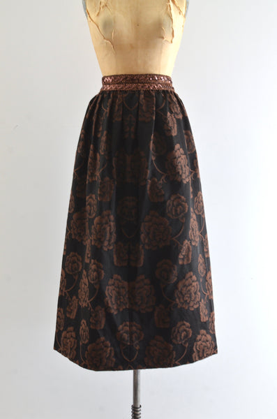 Vintage Jacquard Long Skirt / S