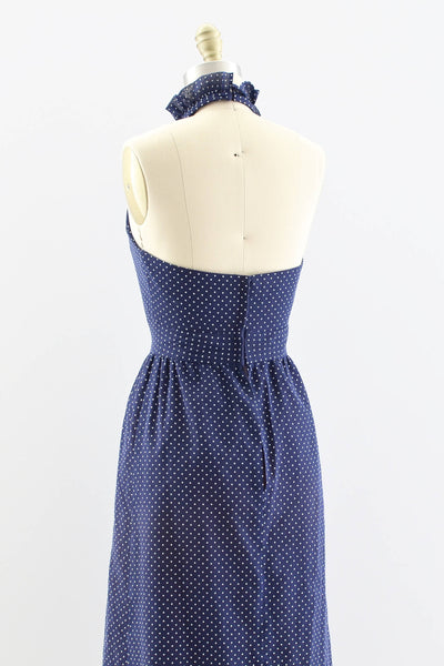 Polka Dot Halter Dress - Pickled Vintage