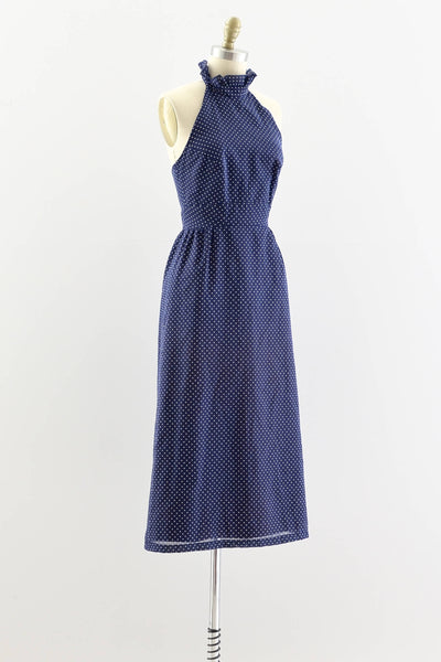 Polka Dot Halter Dress - Pickled Vintage