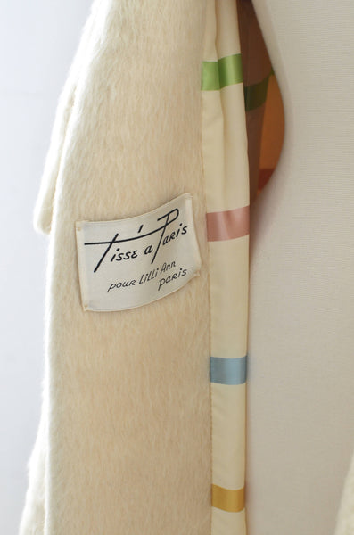 1950's Cream Mohair Lilli Ann Coat / M