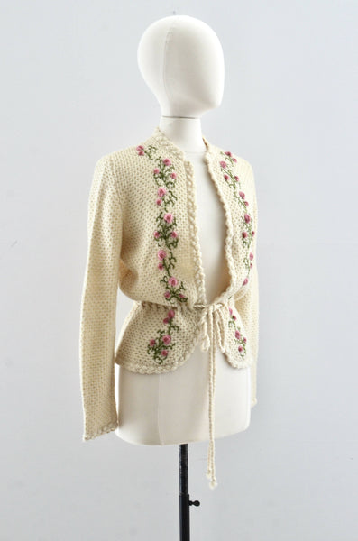 Vintage Austrian Cardigan Sweater / S M