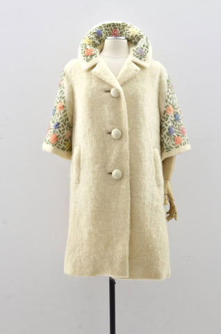 Embroidered Mohair Coat