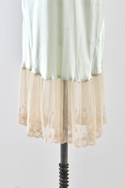 1930s Pistachio Silk Nightgown - Pickled Vintage