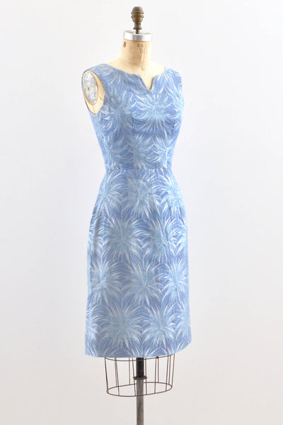 1950s Blue Metallic Dress