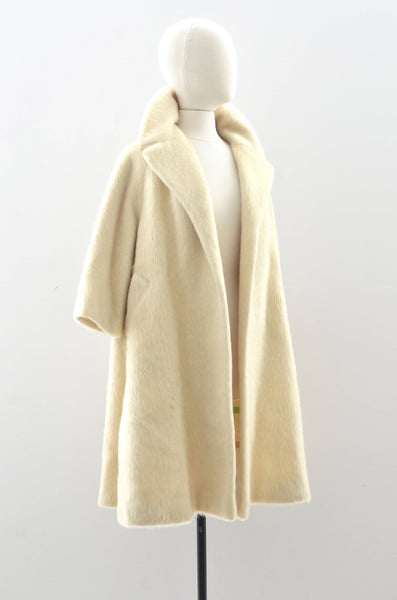 1950's Cream Mohair Lilli Ann Coat / M