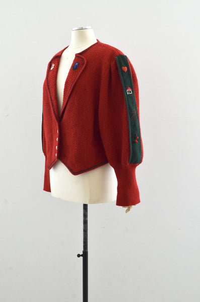 Cherry Wool Cardigan