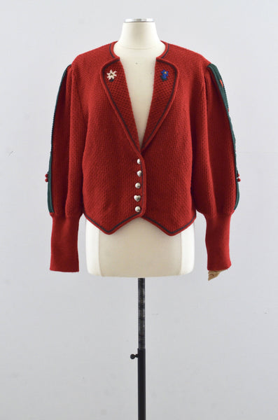 Cherry Wool Cardigan