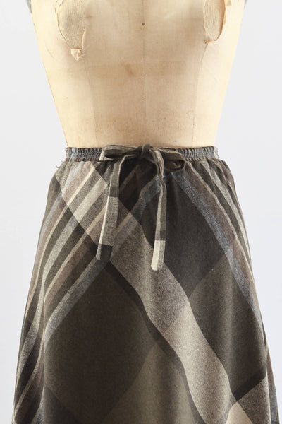 1970s Large Scale Plaid Skirt - Pickled Vintage