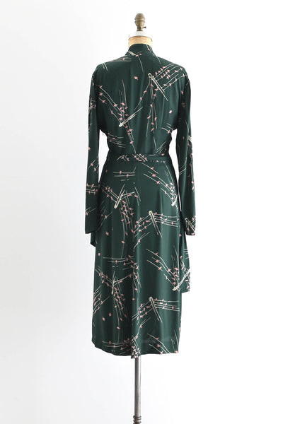 1940s Green Novelty Print Dress - Pickled Vintage