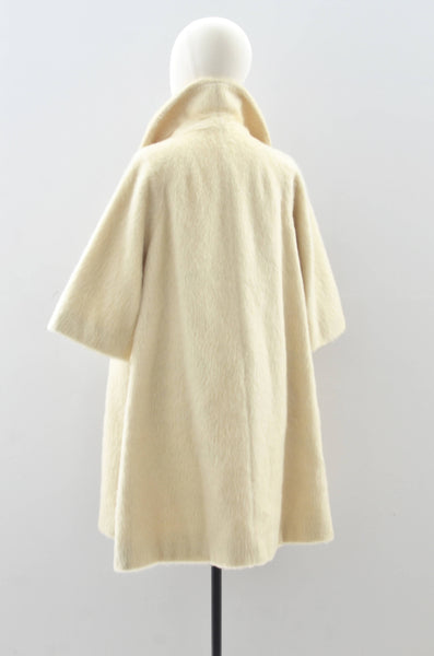 1950's Cream Mohair Lilli Ann Coat / M