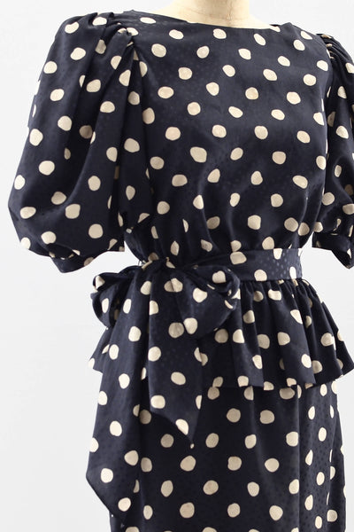 80's Polka Dot Dress - Pickled Vintage