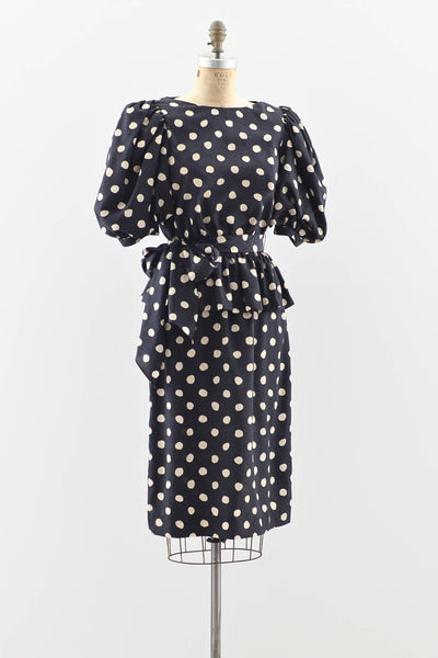 80's Polka Dot Dress - Pickled Vintage