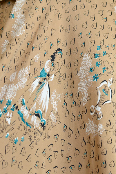 40s Heart Print Dress - Pickled Vintage