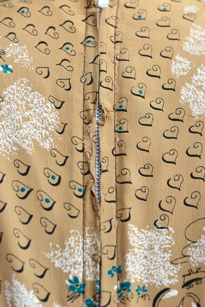 40s Heart Print Dress - Pickled Vintage