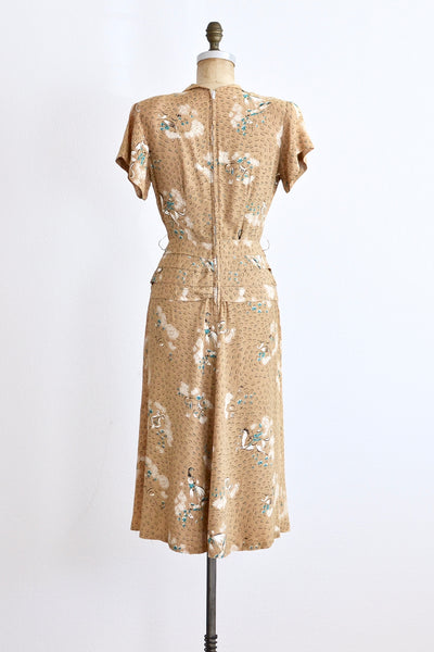 40s Heart Print Dress - Pickled Vintage