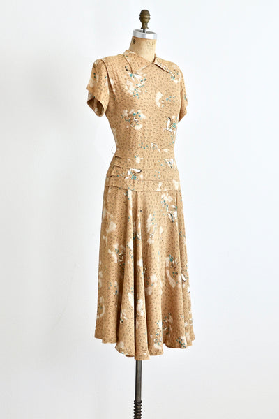 40s Heart Print Dress - Pickled Vintage