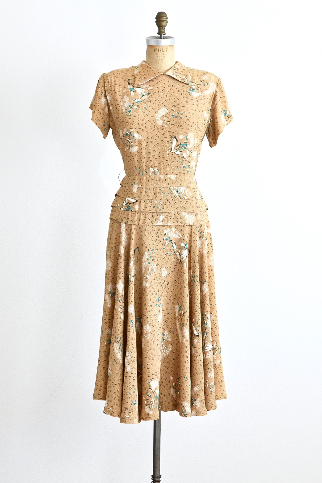 40s Heart Print Dress - Pickled Vintage