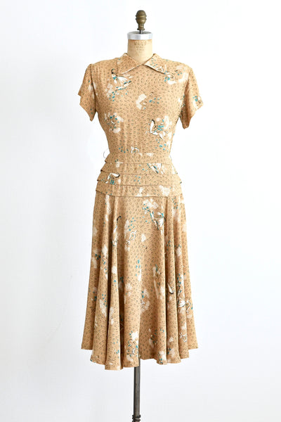 40s Heart Print Dress - Pickled Vintage