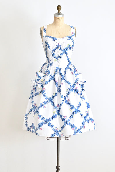 Blue Floral  Sundress - Pickled Vintage