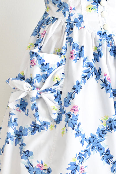 Blue Floral  Sundress - Pickled Vintage
