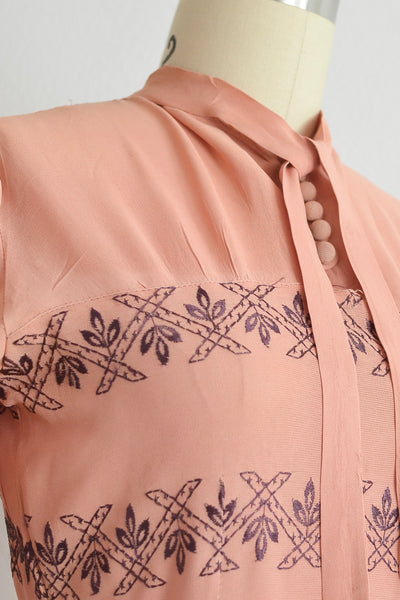 30s Embroidered Dress - Pickled Vintage
