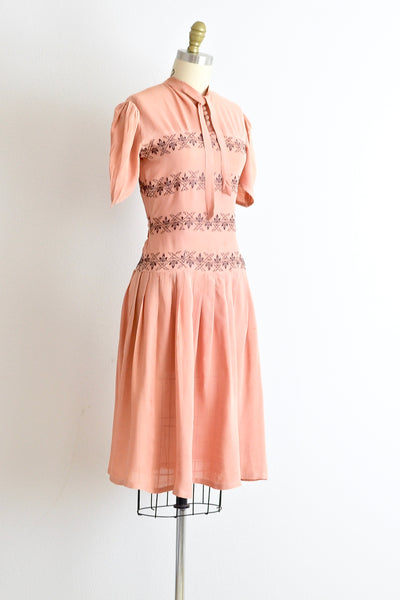 30s Embroidered Dress - Pickled Vintage
