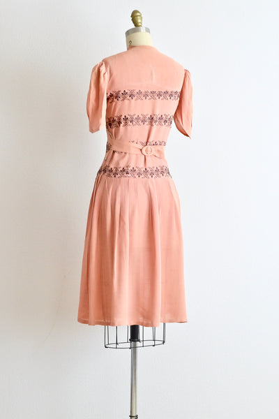 30s Embroidered Dress - Pickled Vintage