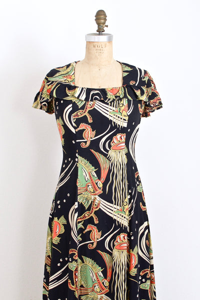 1940s Novelty Print Pake Muu - Pickled Vintage