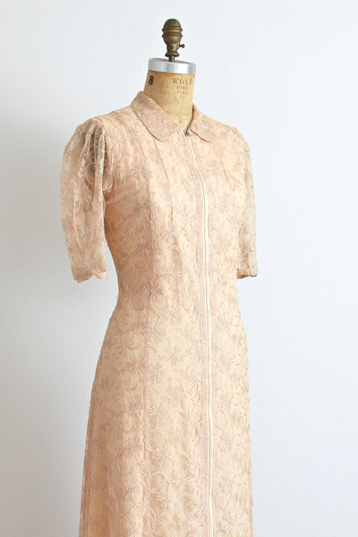 1940s Lace Dressing Gown - Pickled Vintage