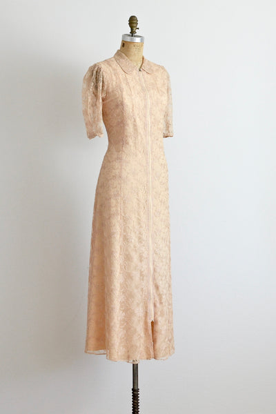 1940s Lace Dressing Gown - Pickled Vintage