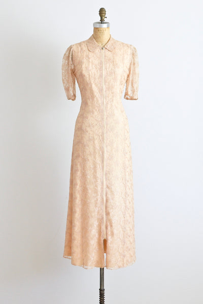 1940s Lace Dressing Gown - Pickled Vintage