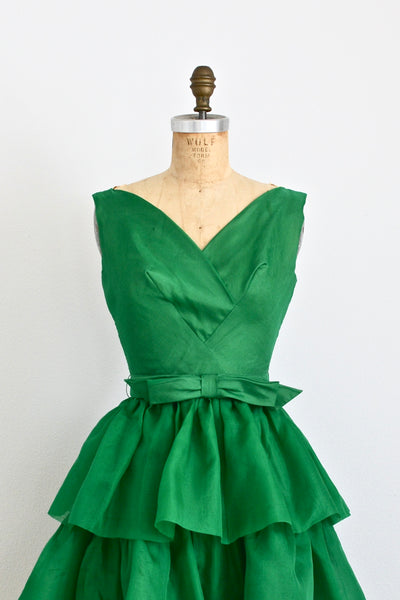 Green Chiffon Dress - Pickled Vintage