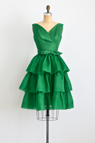 Green Chiffon Dress - Pickled Vintage