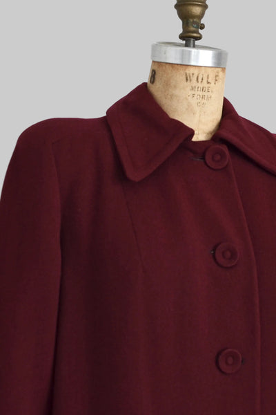 1940s Burgundy Coat - Pickled Vintage