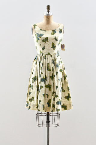 Butterfly Print Dress - Pickled Vintage