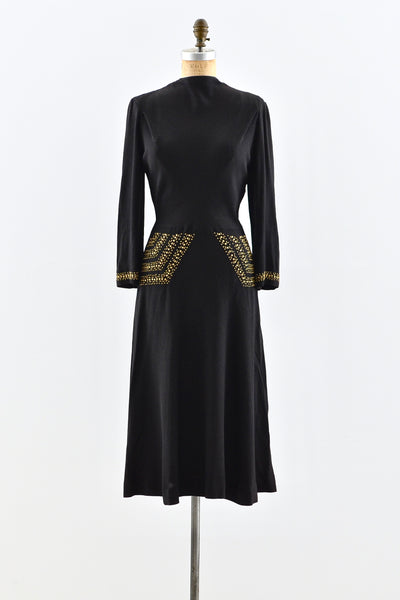 40s Studded Dress - Pickled Vintage