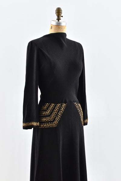 40s Studded Dress - Pickled Vintage